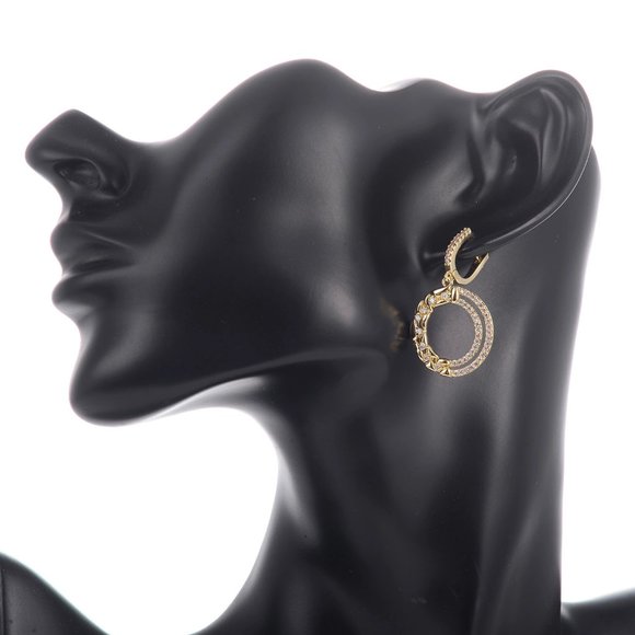 Double Hoop Drop Earrings - Picture 3 of 8